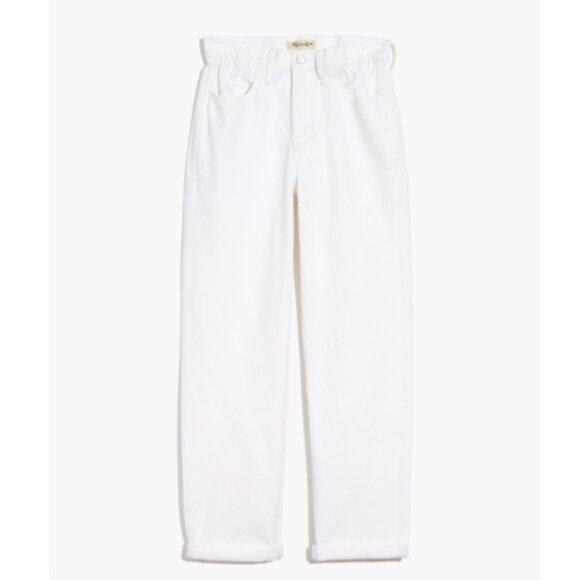 Madewell Denim - Madewell Convertable Paperbag Dad Jean Size 29 White High Waist Oversized Baggy